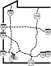 Map showing the trail location within the surrounding region providing context for the trail environment